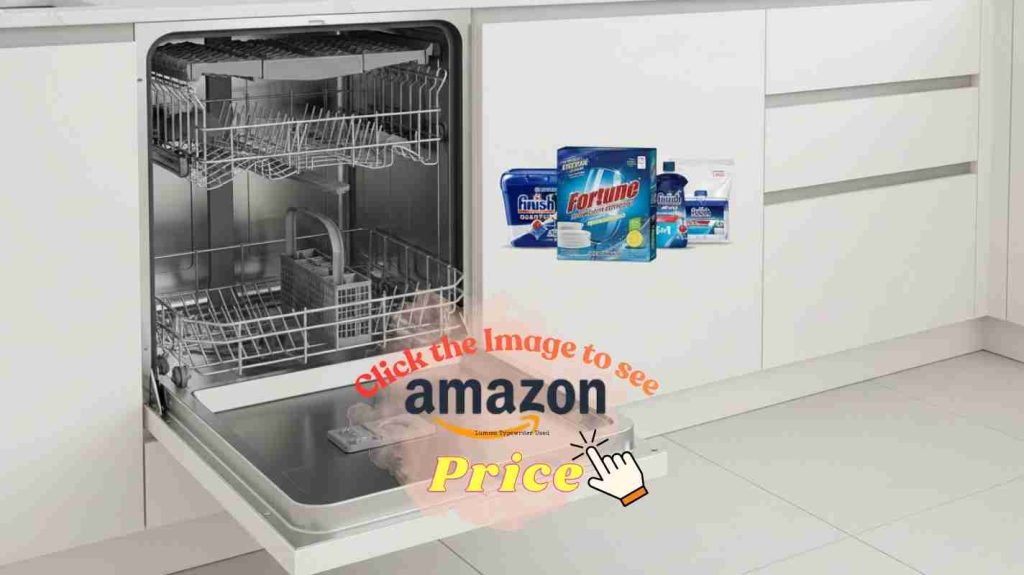 Open dishwasher with complete Finish and Fortune systems including salt and rinse aid — system approach maintenance.