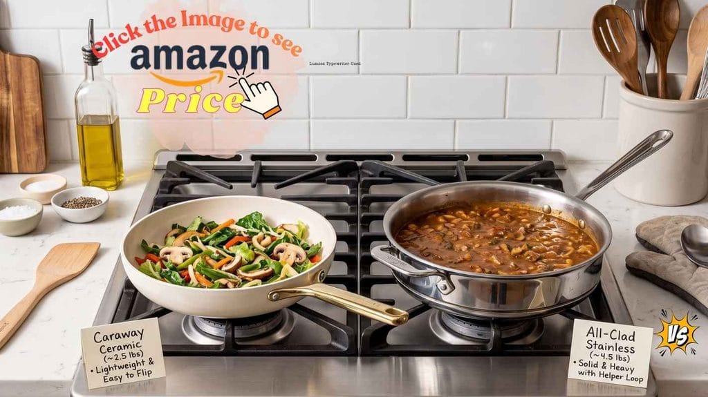 Caraway vs All-Clad Stainless steel pans on stove