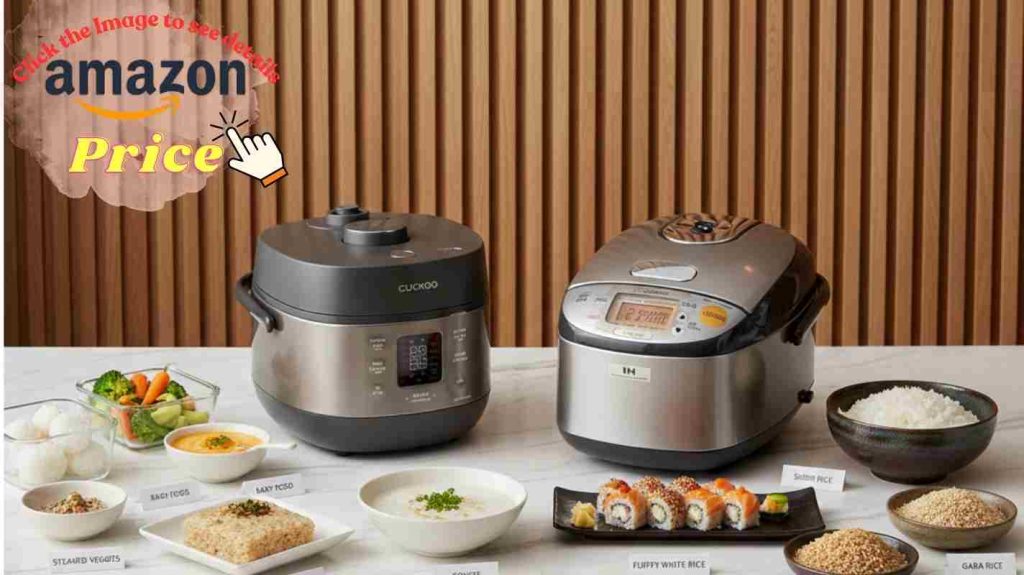 Cooking modes display: Cuckoo's 16 modes with steamed veggies and baby food vs Zojirushi's sushi rice and GABA specialties.