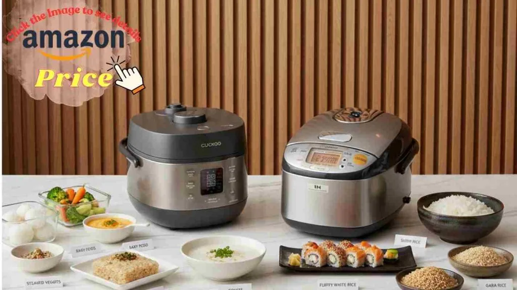 Cooking modes display: Cuckoo's 16 modes with steamed veggies and baby food vs Zojirushi's sushi rice and GABA specialties.