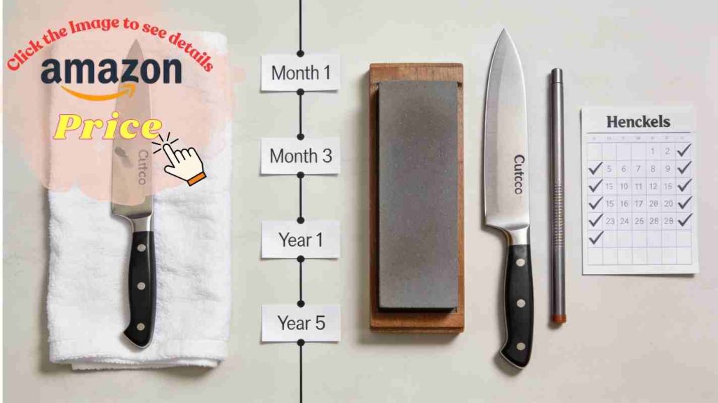 Cutco vs Henckels edge retention: minimal maintenance tools versus regular honing schedule with whetstone and timeline