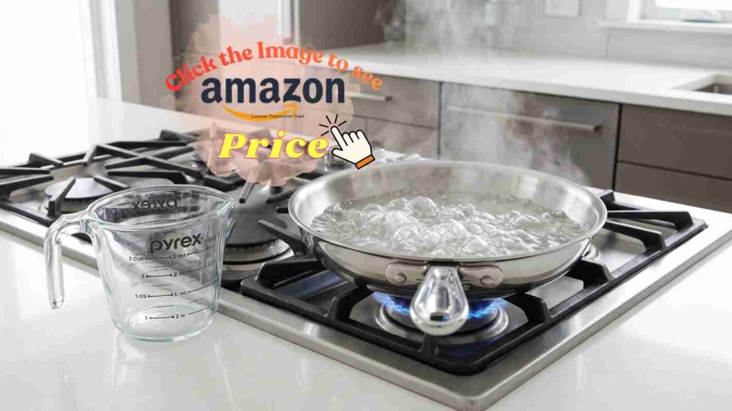 All-Clad D3 and Tramontina Tri-Ply Clad pans on stove with probes measuring heat speed at 450°F test