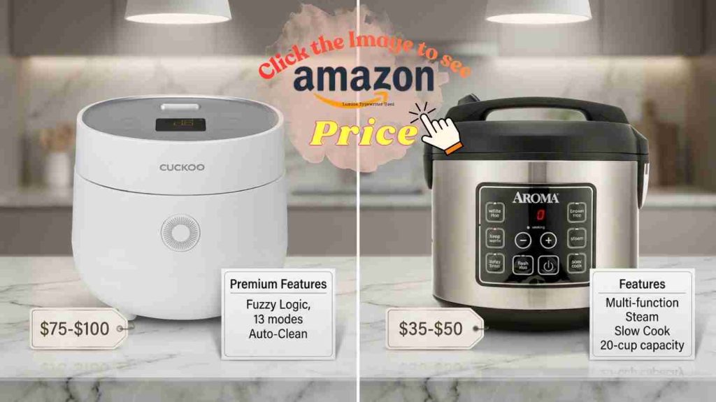 Price and value comparison: Cuckoo rice cooker premium features vs Aroma budget-friendly multi-function