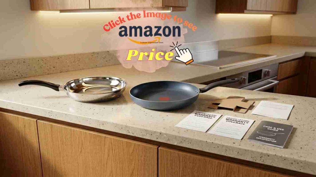 T-fal cookware on a modern stove with tools and spices, showing a durable daily-cooking setup scene.