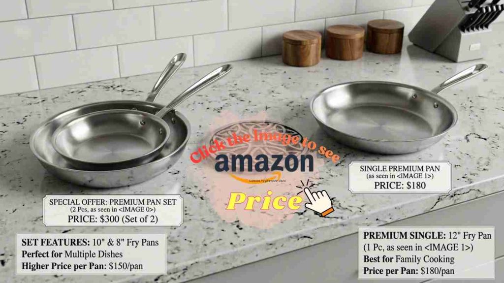 Tramontina and All-Clad skillets in cookware value comparison, showing budget and premium pan sets.