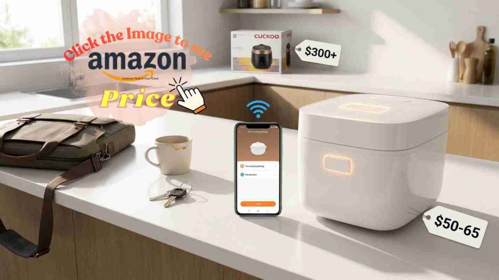  Xiaomi rice cooker with Mi Home app showing remote start and budget price versus premium Cuckoo cost comparison