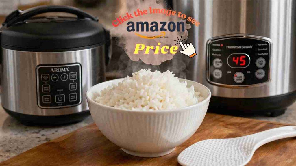 Aroma, Hamilton Beach cookers behind steaming rice