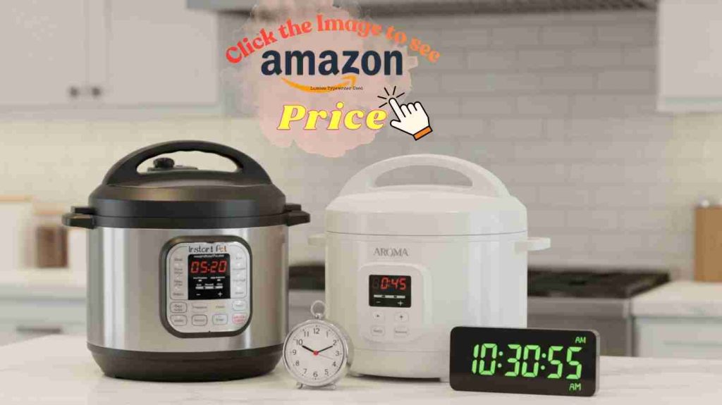 Clocks next to the rice cookers show cooking time.