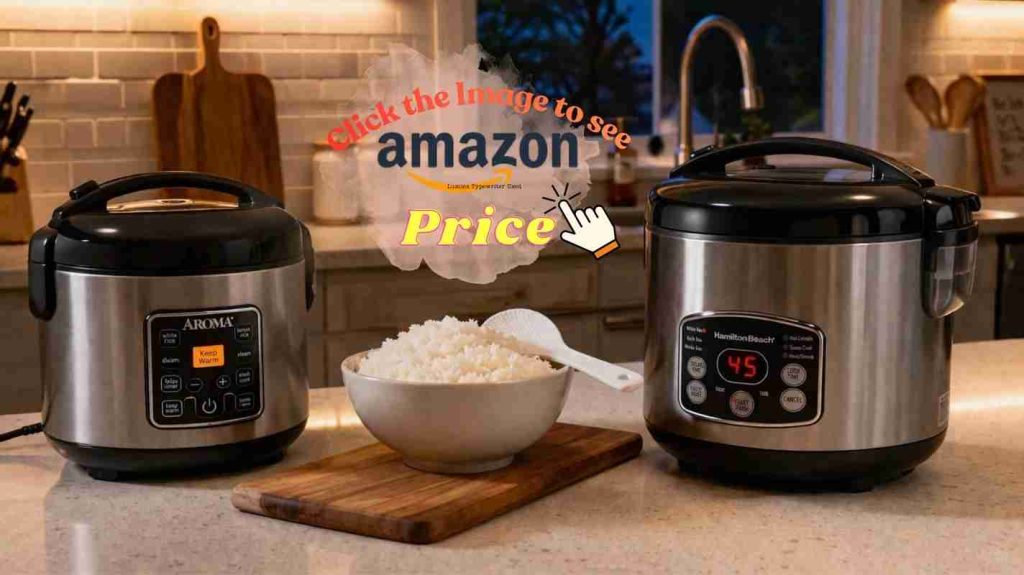 Cozy kitchen scene with rice cookers