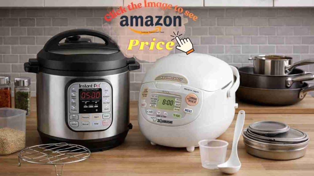 Instant Pot versatile setup with rice cooker