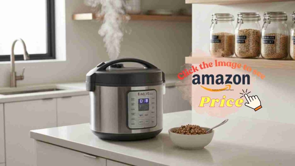 Instant Zest cooker steaming quinoa oats and stew.