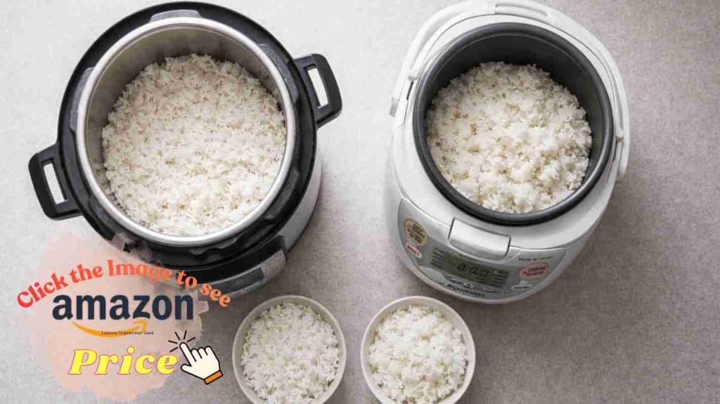Rice Cooker fluffy grains in bright kitchen scenes