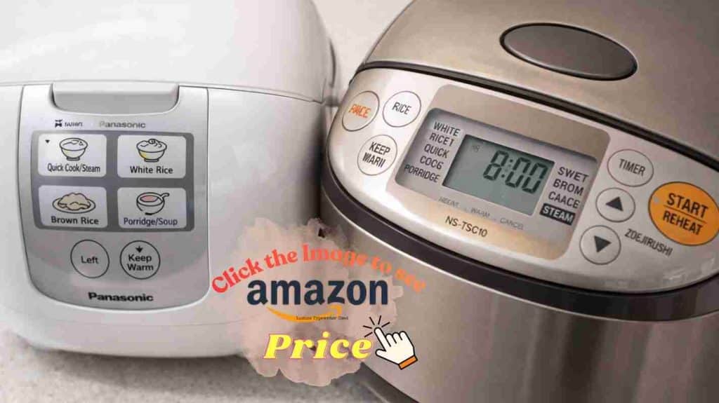 Rice cooker menu modes shown on two control panels