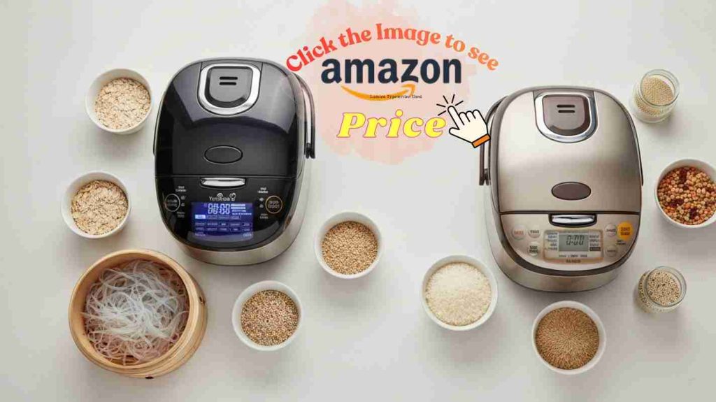 Rice cookers and raw ingredients show the features