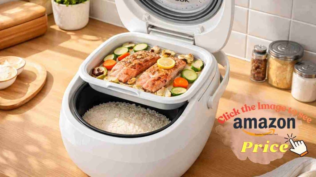 Tiger Tacook tray sync-cooking salmon rice one-pot