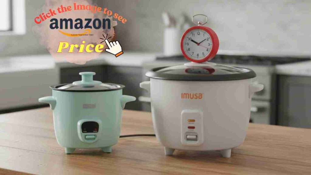 Dash Mini beside Imusa with a kitchen timer on top