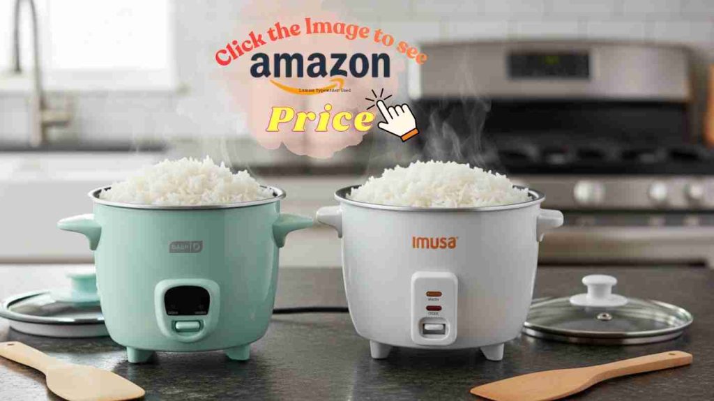Dash and Imusa rice cookers full of fluffy texture