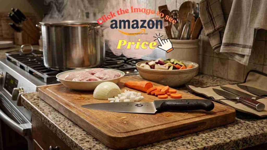 Victorinox Fibrox knife in busy weeknight kitchen