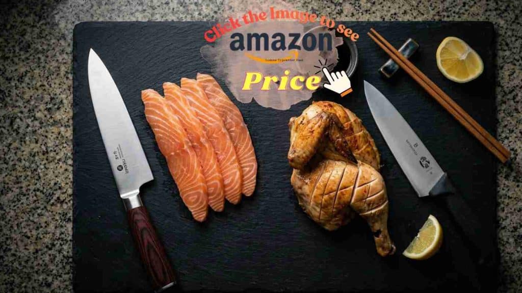 imarku slicing salmon, Victorinox Fibrox on chicken