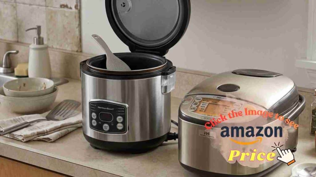 Hamilton Beach and Zojirushi family batch-cooking scene.