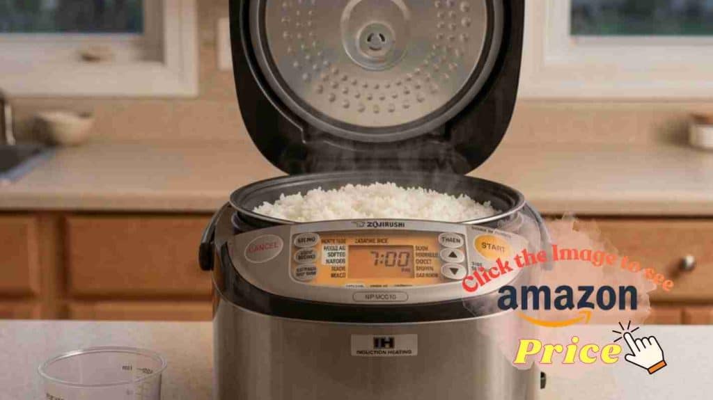 Zojirushi premium rice result kitchen story scene.