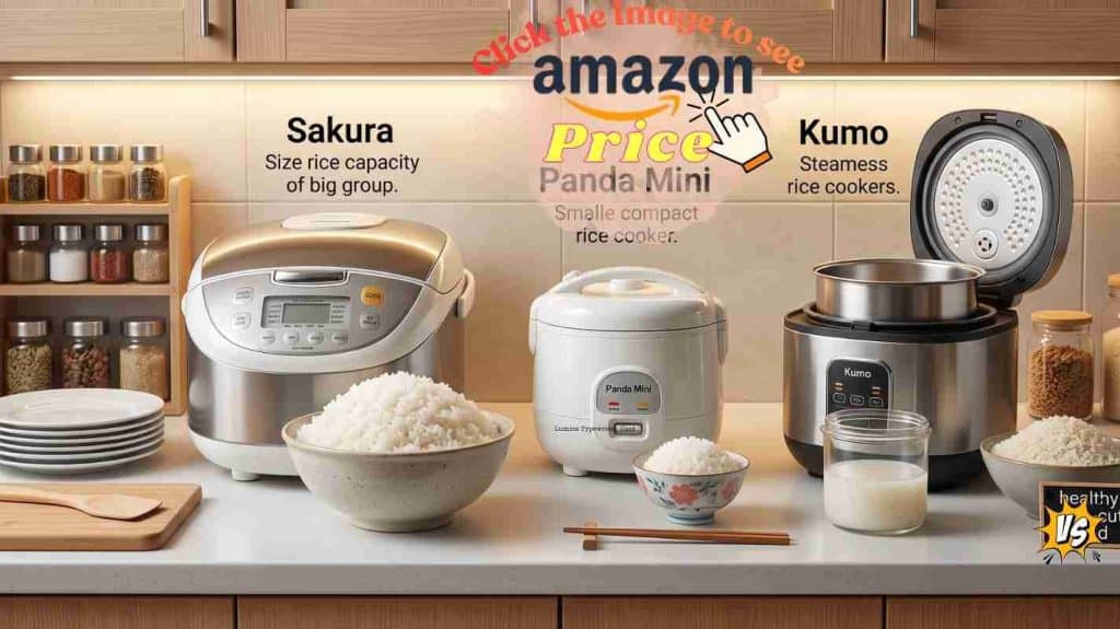 A photo of Sakura for big groups, small Panda Mini, and Kumo with its carb-cutting basket.
