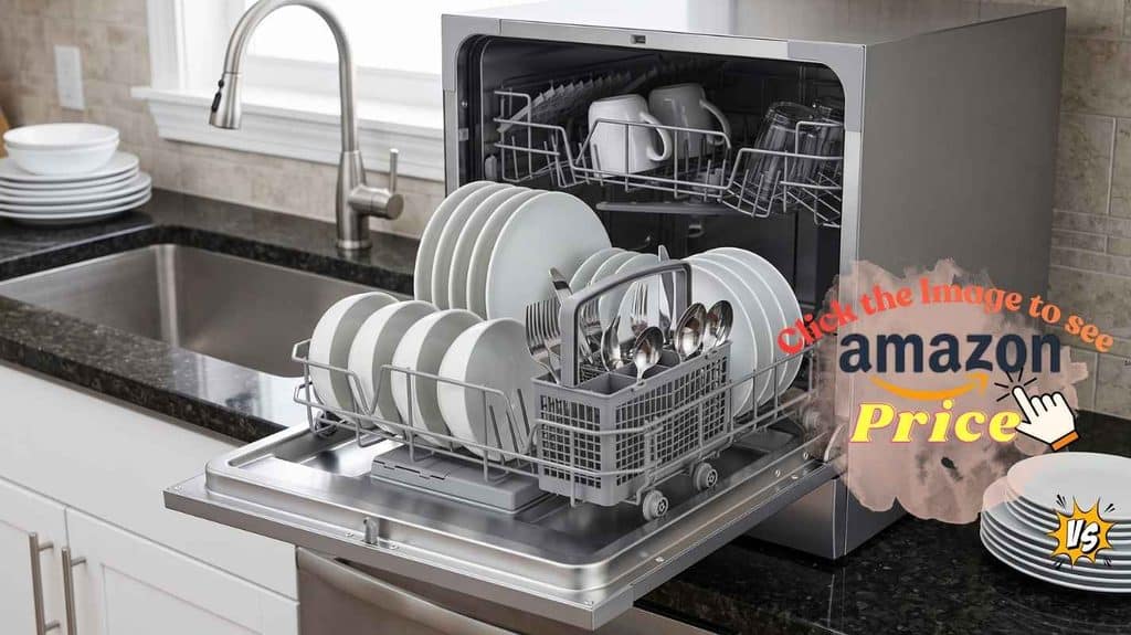 Midea MDC22P2ASS dishwasher fits six place settings.