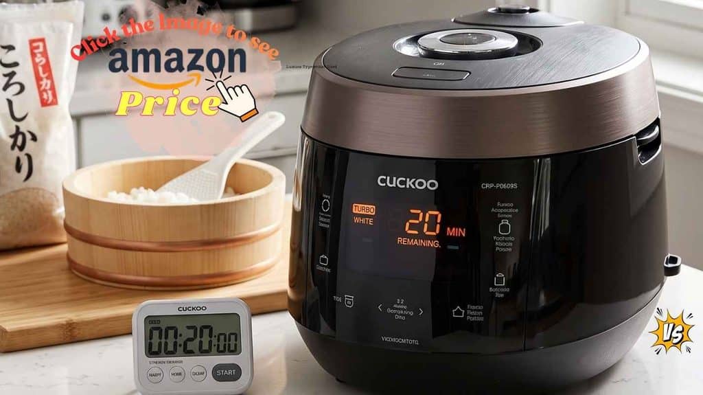 Cuckoo CRP-P0609S rice cooker steaming on turbo mode.