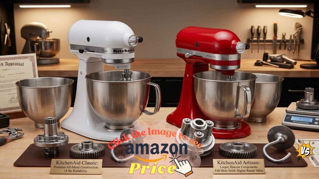 KitchenAid Classic: Larger, Heavier Components (4 lbs dough). Certified Solid Build. Strong Resale Value.
