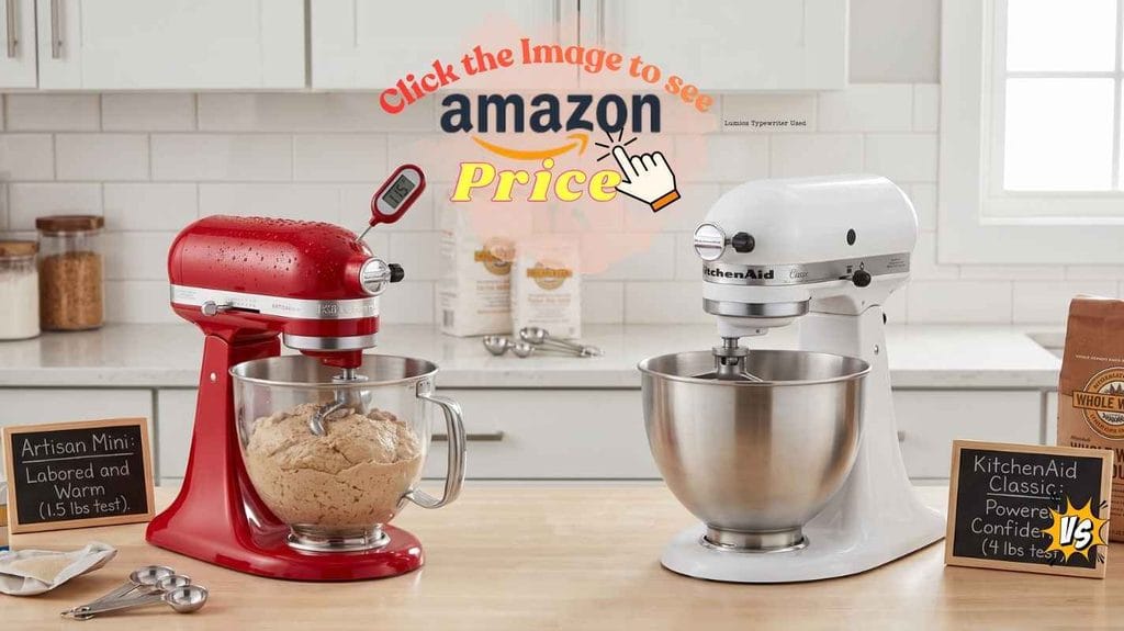 KitchenAid Classic powers through heavy dough; Artisan Mini is warm.