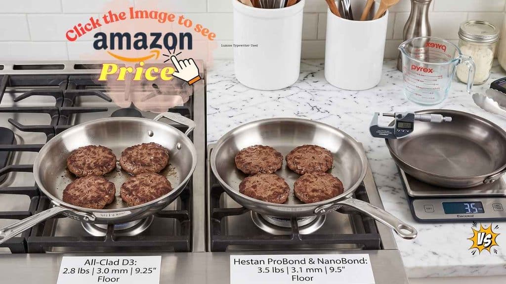All-Clad D3 vs Hestan ProBond pan size weight test