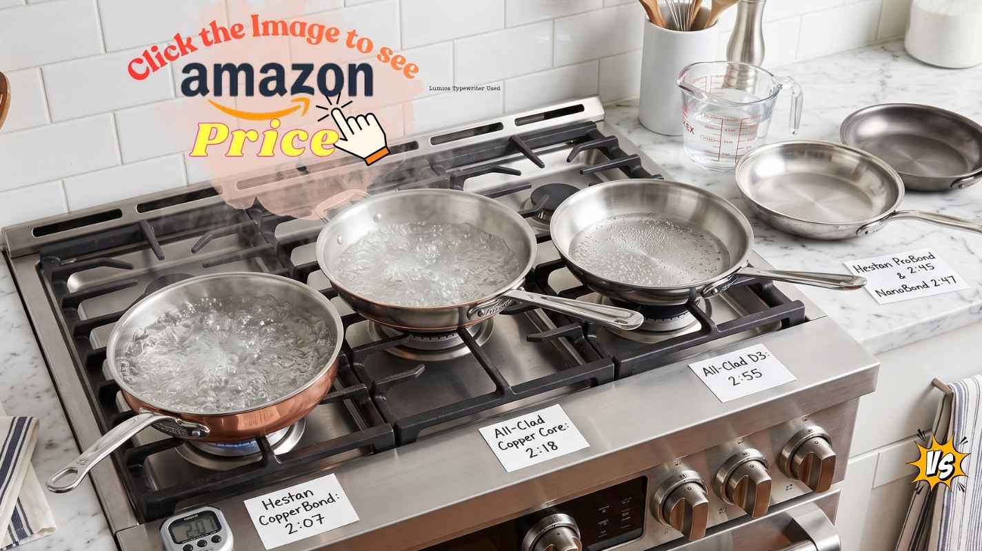 Hestan CopperBond vs All-Clad water boil test pans